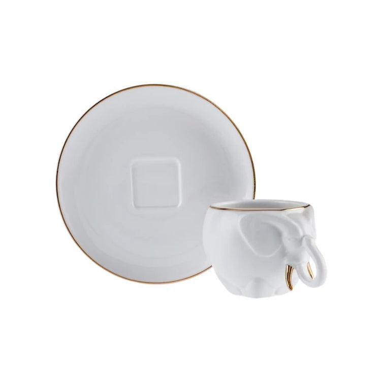KARACA ELEPHANT 2-PERSON PORCELAIN COFFEE CUP SET 90 ML