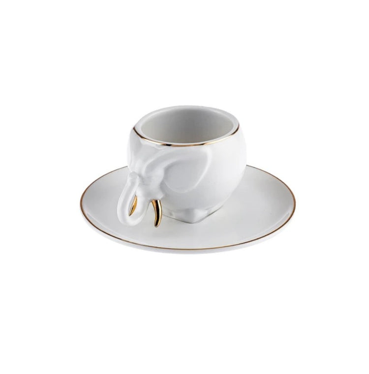 KARACA ELEPHANT 2-PERSON PORCELAIN COFFEE CUP SET 90 ML