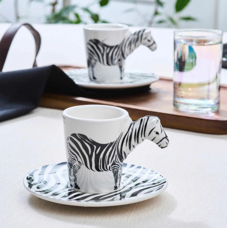 KARACA ZEBRA 2-PERSON COFFEE CUP SET 60 ML