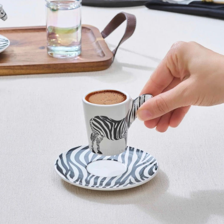 KARACA ZEBRA 2-PERSON COFFEE CUP SET 60 ML