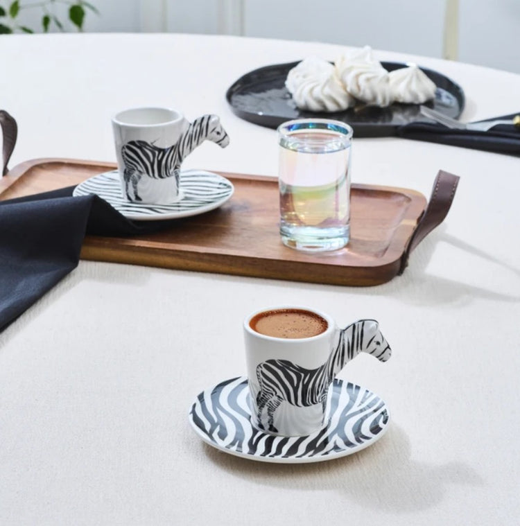 KARACA ZEBRA 2-PERSON COFFEE CUP SET 60 ML