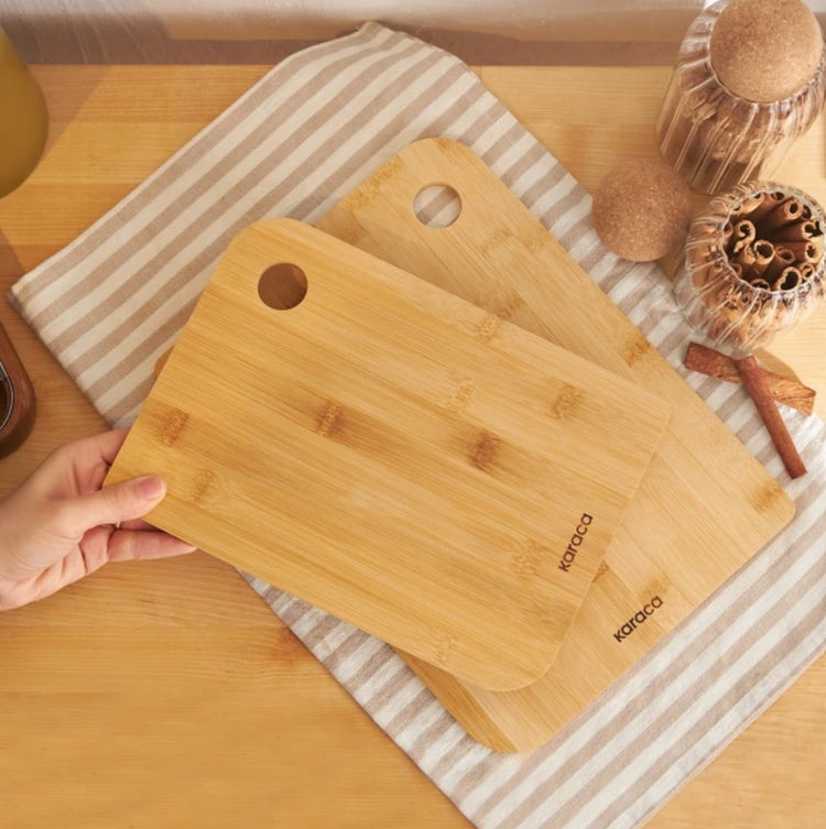 KARACA AZUR 2-PIECE BAMBOO CUTTING BOARD SET