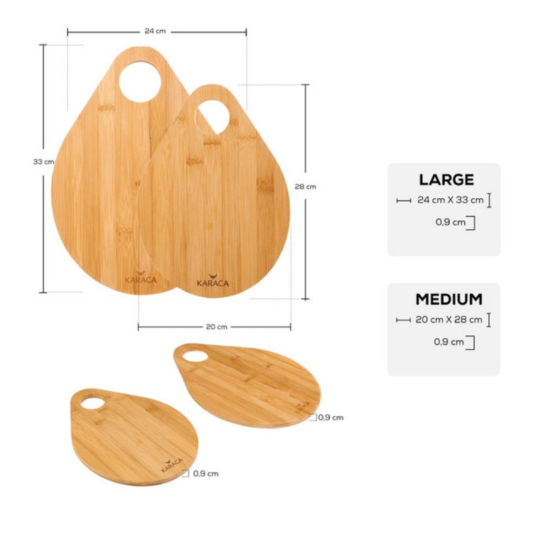 KARACA DAMLA 2-PIECE BAMBOO CUTTING BOARD SET
