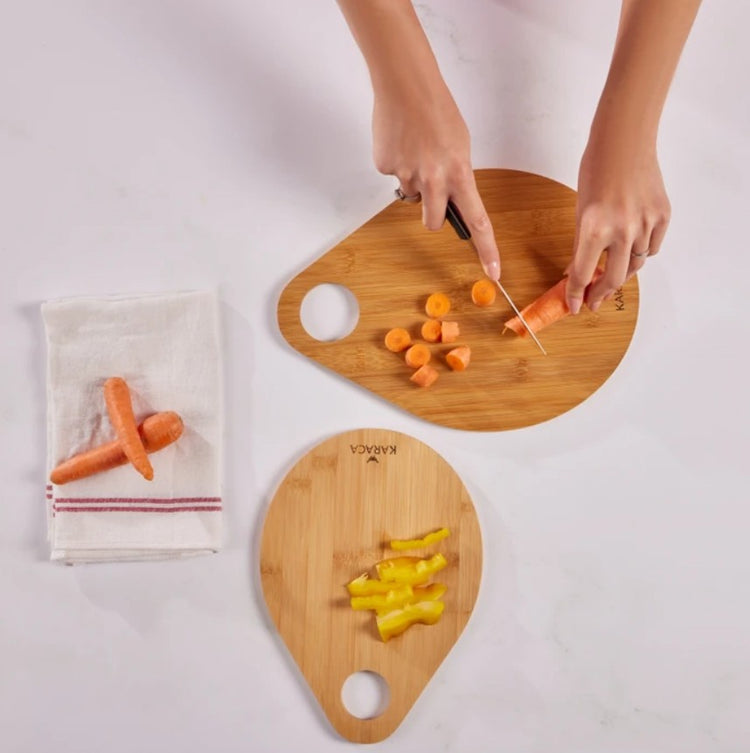 KARACA DAMLA 2-PIECE BAMBOO CUTTING BOARD SET