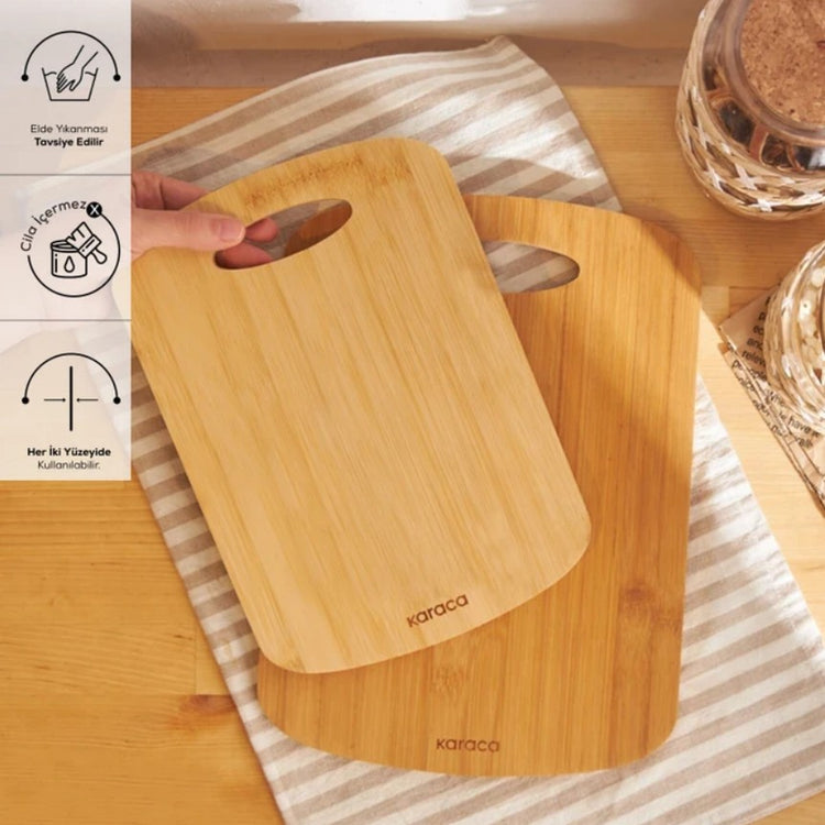 KARACA DEFNE 2-PIECE BAMBOO CUTTING BOARD SET