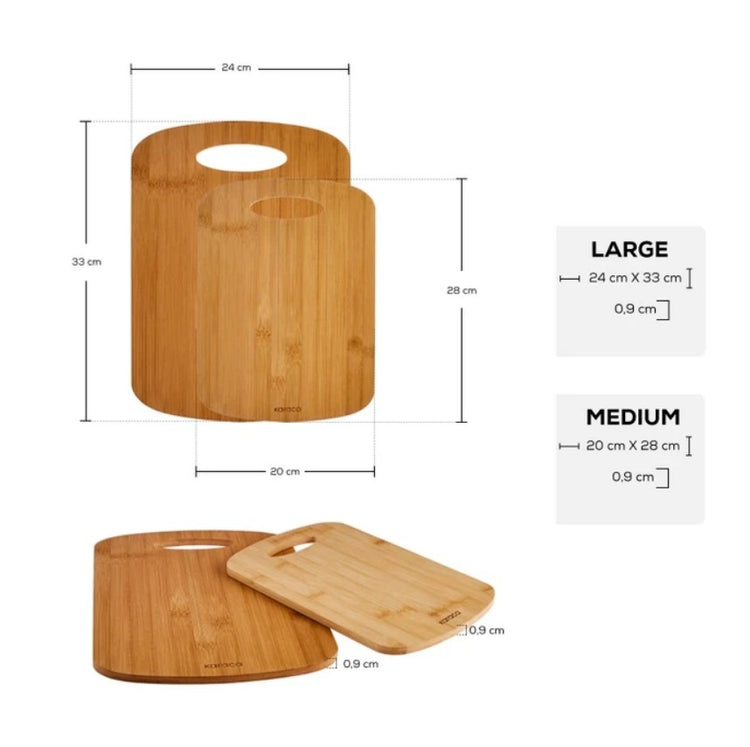 KARACA DEFNE 2-PIECE BAMBOO CUTTING BOARD SET
