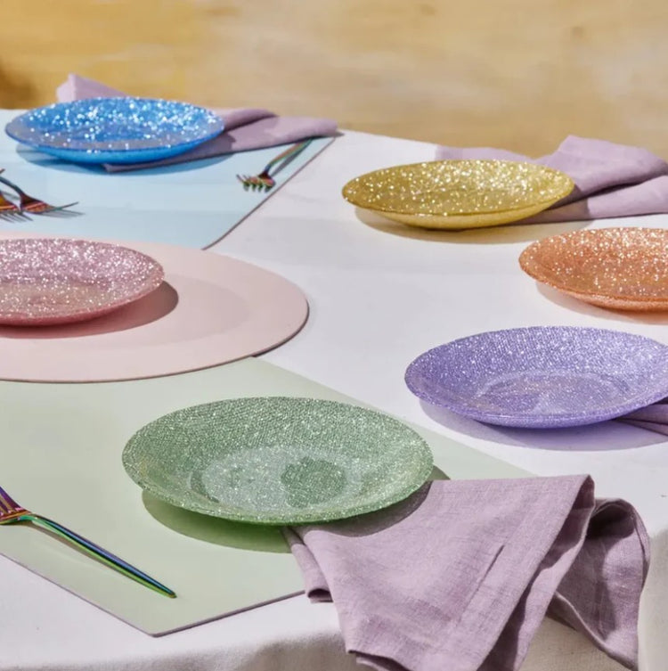 KARACA COTTON COLORED SILVERY DESSERT SET 6 PIECES