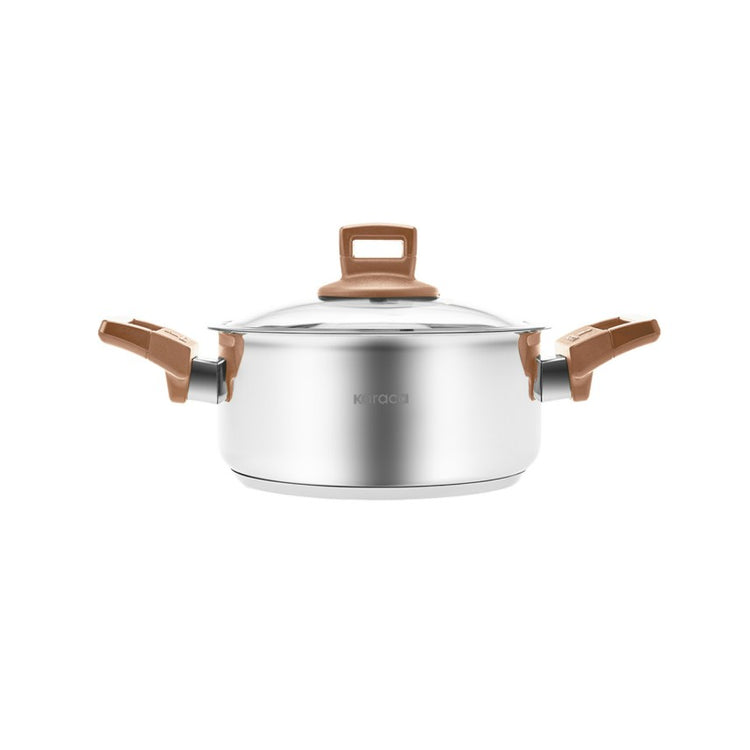 KARACA SENNA INDUCTION BASED STAINLESS STEEL POT ROSE 24 CM 5.5 LITER