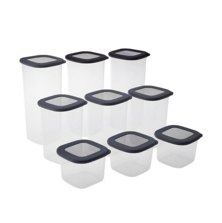 KARACA RISE 9-PIECE STORAGE CONTAINER SET, ANTHRACITE