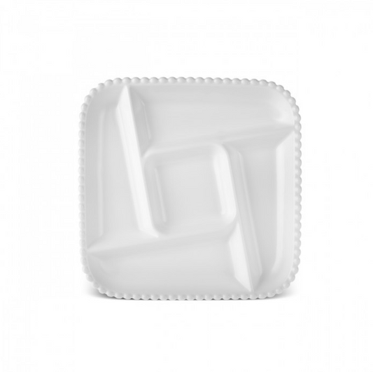 KARACA CARMEN PERLA 5-COMPARTMENT SQUARE SERVING PLATE