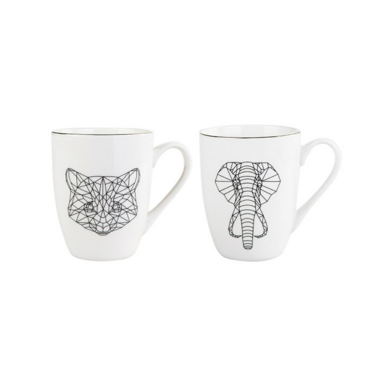 KARACA DRAFT CAT 2-PIECE MUG SET