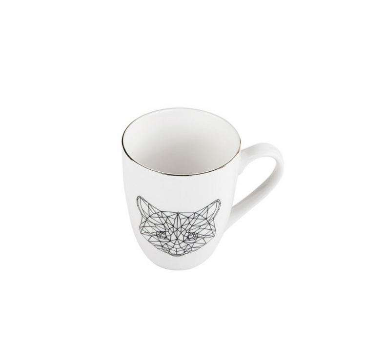 KARACA DRAFT CAT 2-PIECE MUG SET