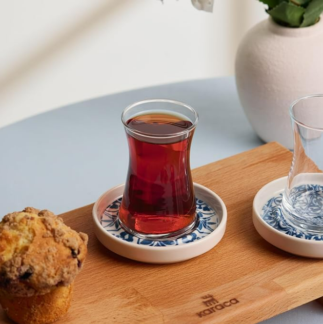 KARACA MAVILI 170 ML 12-Piece TEA SET, BLUE