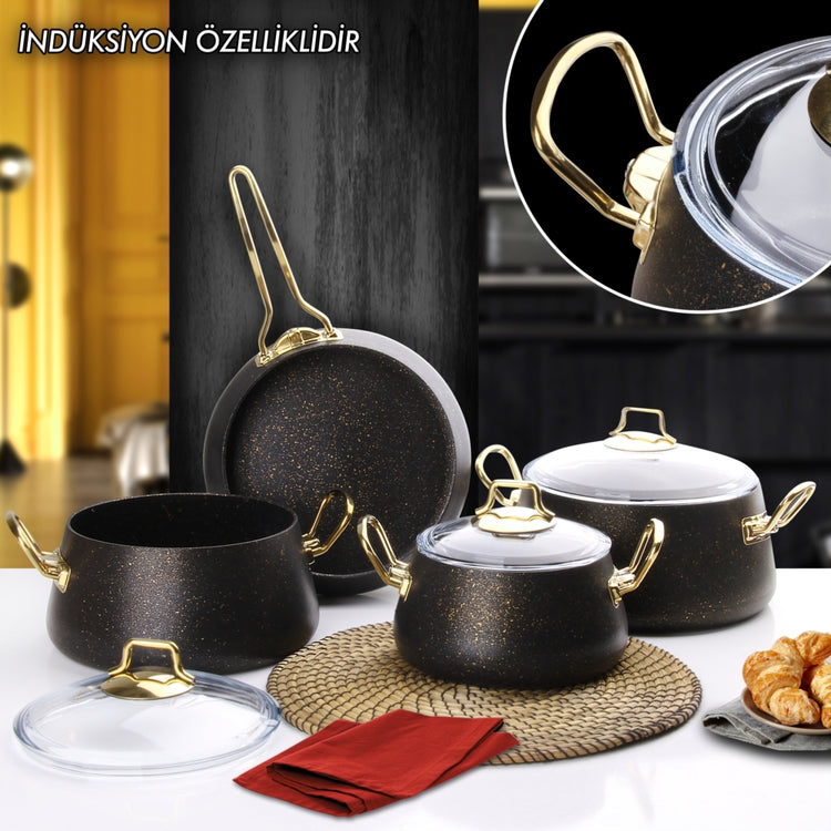 FMS GRANITE 7 PIECE BUCKET SET BLACK