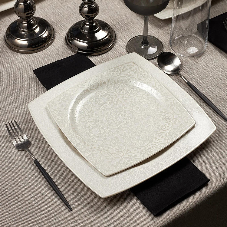 KARACA ROYAL LACE 24 PIECE SQUARE DINNER SET