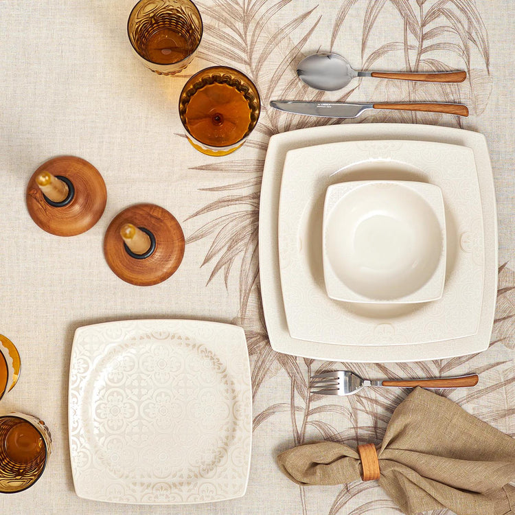 KARACA ROYAL LACE 24 PIECE SQUARE DINNER SET