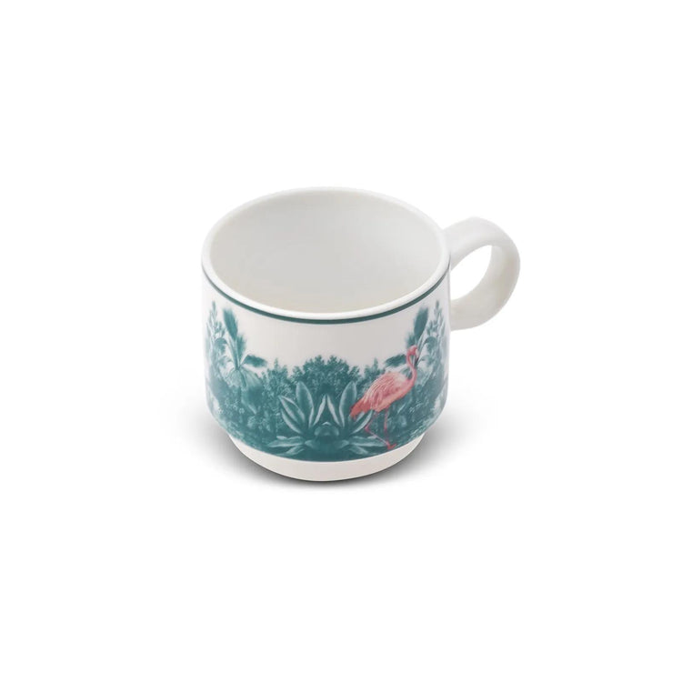 KARACA JUNGLE 4 PIECE MUG/TEA CUP SET WITH STAND