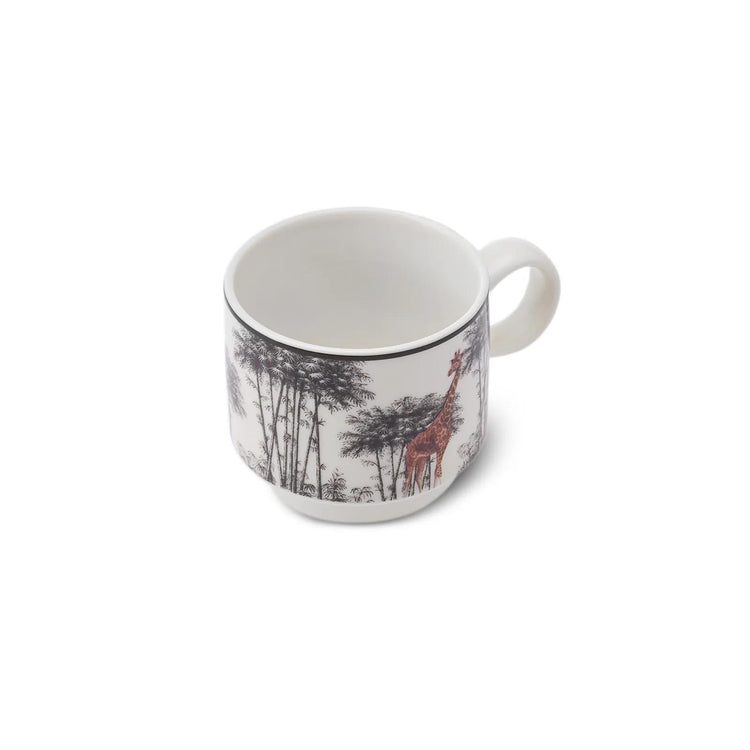 KARACA JUNGLE 4 PIECE MUG/TEA CUP SET WITH STAND