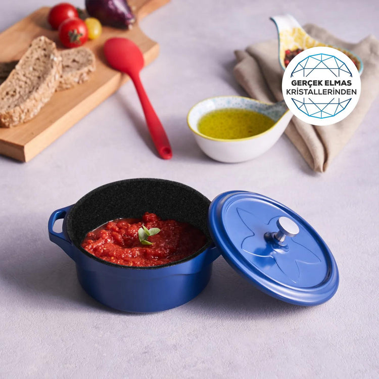 KARACA BIODIAMOND CANDY BLUE 12 CM CAST IRON POT