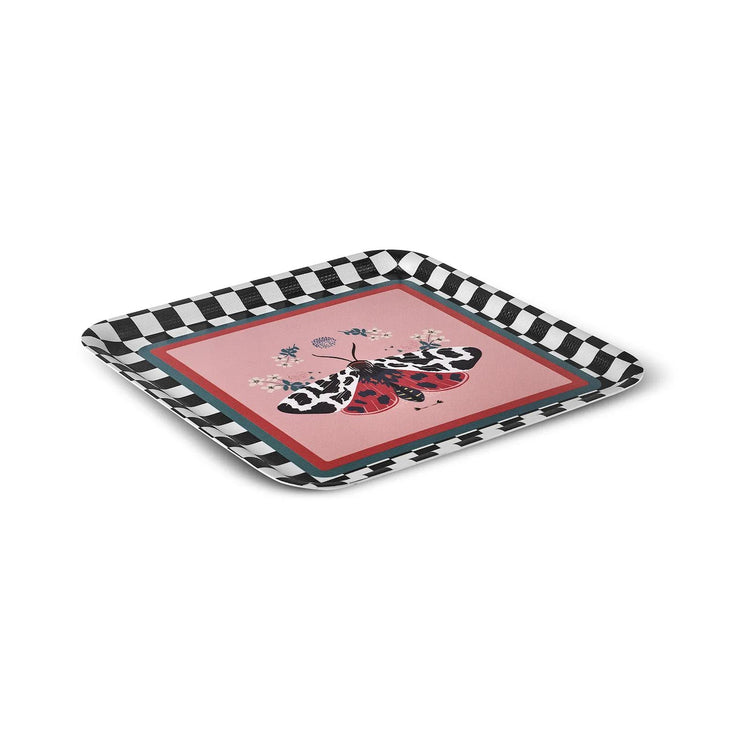 KARACA BUTTERFLY MELAMINE NON-SLIP SQUARE TRAY