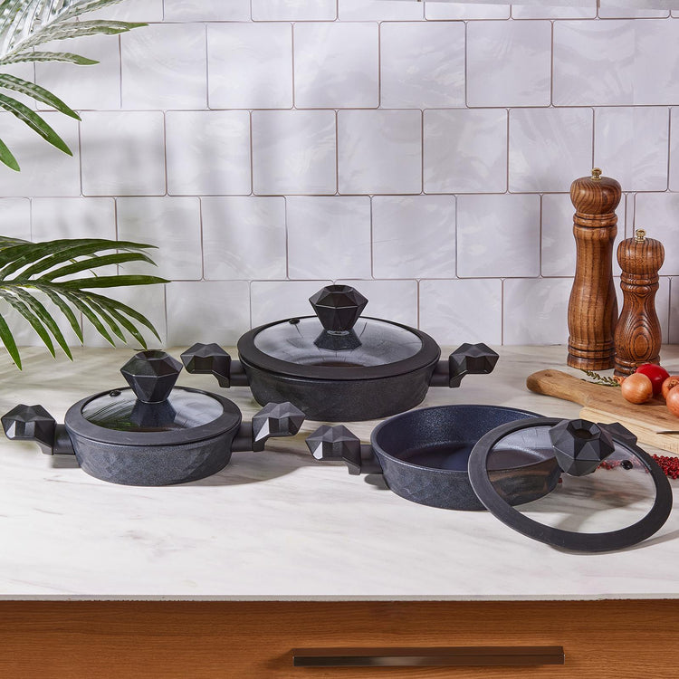 KARACA BIO DIAMOND ANTIBACTERIAL HANDLE 6-PIECE SAUTE PAN SET