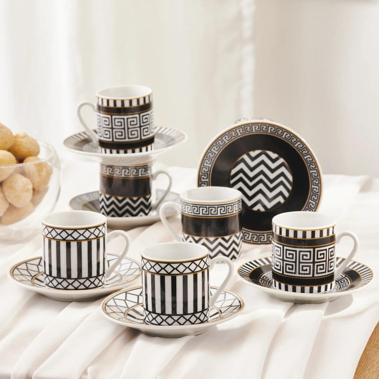 KARACA HELENISTIC 80 mL Coffee Cup Set for 6 People