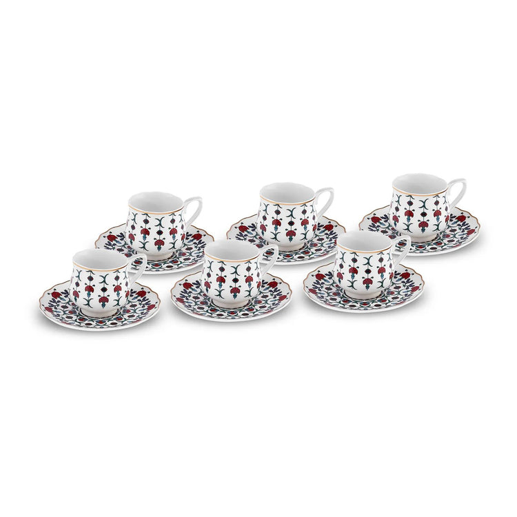 KARACA EBRULI 100 mL Coffee Cup Set for 6 People