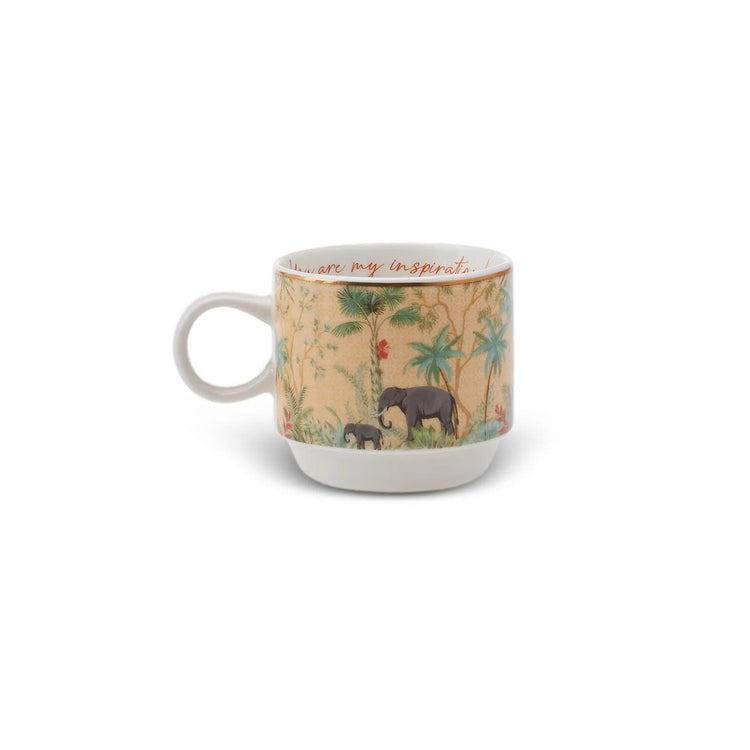 KARACA LAVINYA Set of 4 Mugs/Tea Cups with Stand