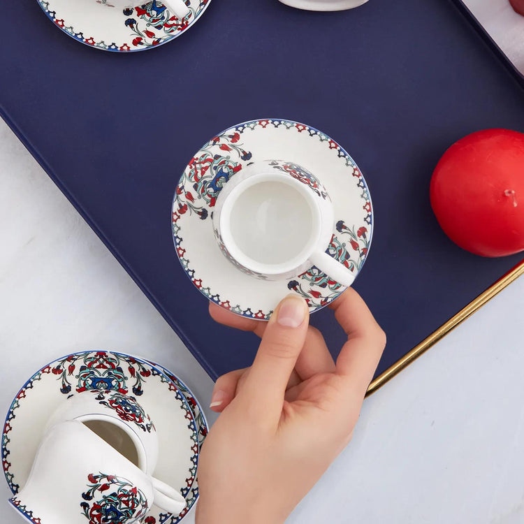 KARACA HATTAT 90 mL Coffee Cup Set for 6 People