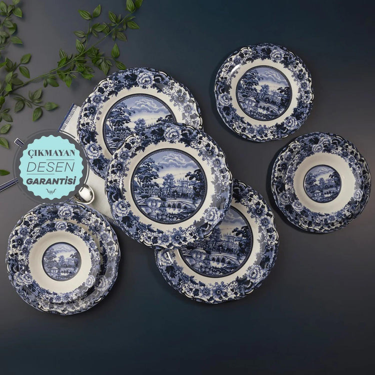 KARACA NEW BLUE ODYSSEY 6-PERSON DINNER SET
