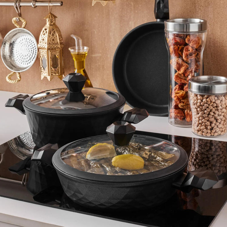 KARACA BIO DIAMOND ANTIBACTERIAL HANDLE 7-PIECE COOKWARE SET