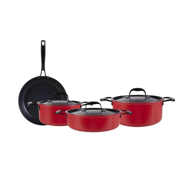 KARACA BIO DIAMOND PRO JAPANESE RED 7-PIECE COOKWARE SET
