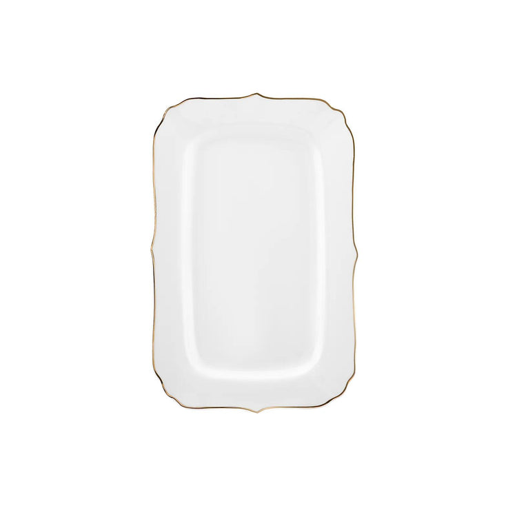 KARACA DAISY GOLD WAVE SHAPE PLATTER 27-PIECE 6-PERSON DINNER SET