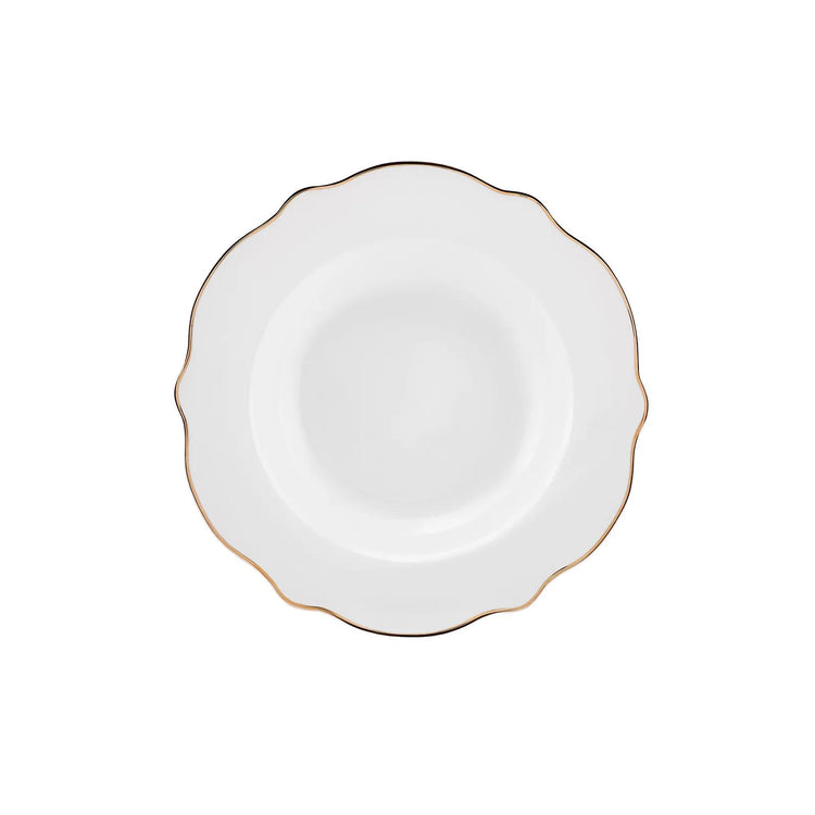 KARACA DAISY GOLD WAVE SHAPE PLATTER 27-PIECE 6-PERSON DINNER SET