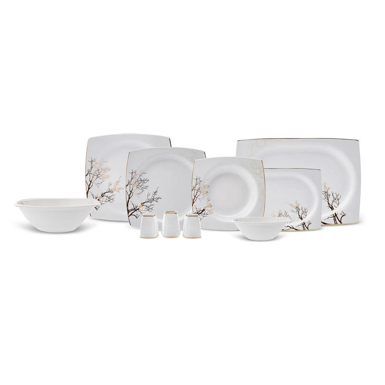 ARACA NEW AUTUMN 57-PIECE SQUARE DINNER SET (NEW BONE)