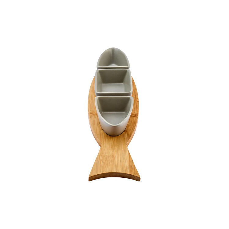 KARACA MALIA FISH-THEMED 3-PIECE SNACK BOWL SET