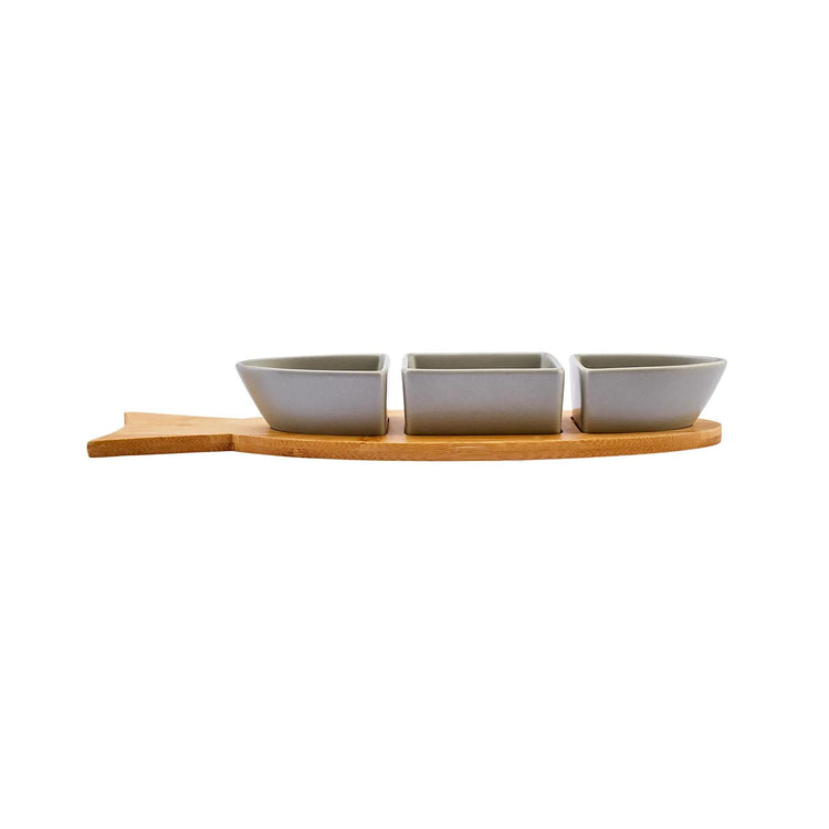 KARACA MALIA FISH-THEMED 3-PIECE SNACK BOWL SET