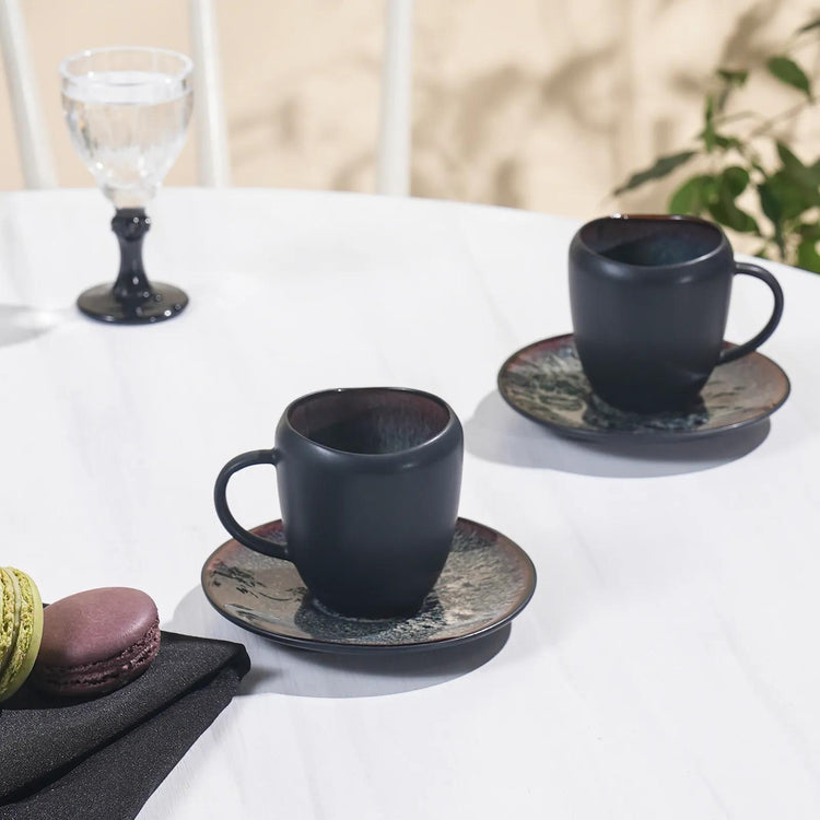 KARACA GALACTIC BLACK 2-PERSON 100 ML COFFEE CUP SET