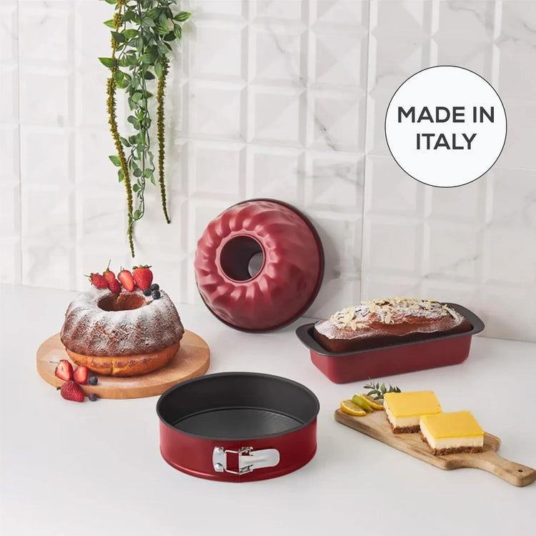 KARACA MULTICHEF MITO RED 3-PIECE CAKE PAN SET