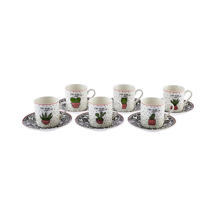 KARACA CACTUS 6-PERSON 80 ML COFFEE CUP SET