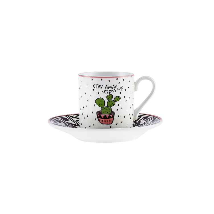 KARACA CACTUS 6-PERSON 80 ML COFFEE CUP SET