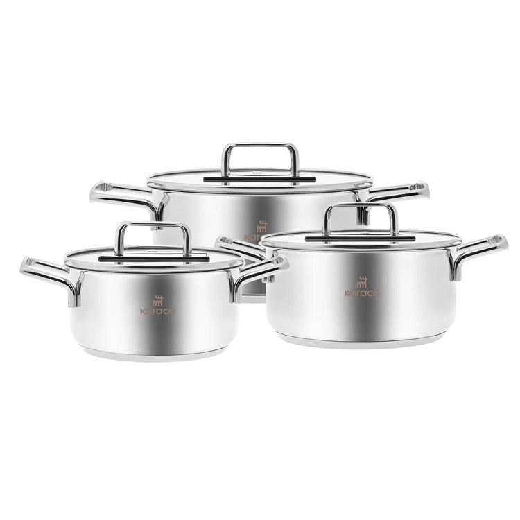 KARACA ARYA 6-PIECE MIDI STAINLESS STEEL COOKWARE SET