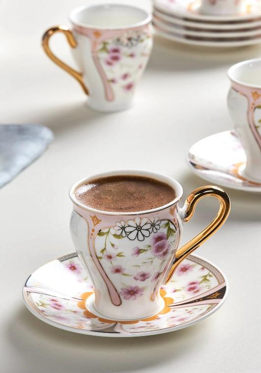 KARACA EFES 6-PERSON LARGE-SIZE 110 ML COFFEE CUP SET