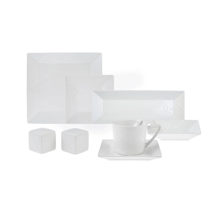 KARACA TREND EMBOSS 32-PIECE BREAKFAST SET (SQUARE)