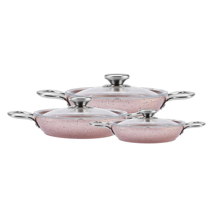KARACA IVY BIOGRANIT 6-PIECE SAUTÉ PAN SET (ROSE)