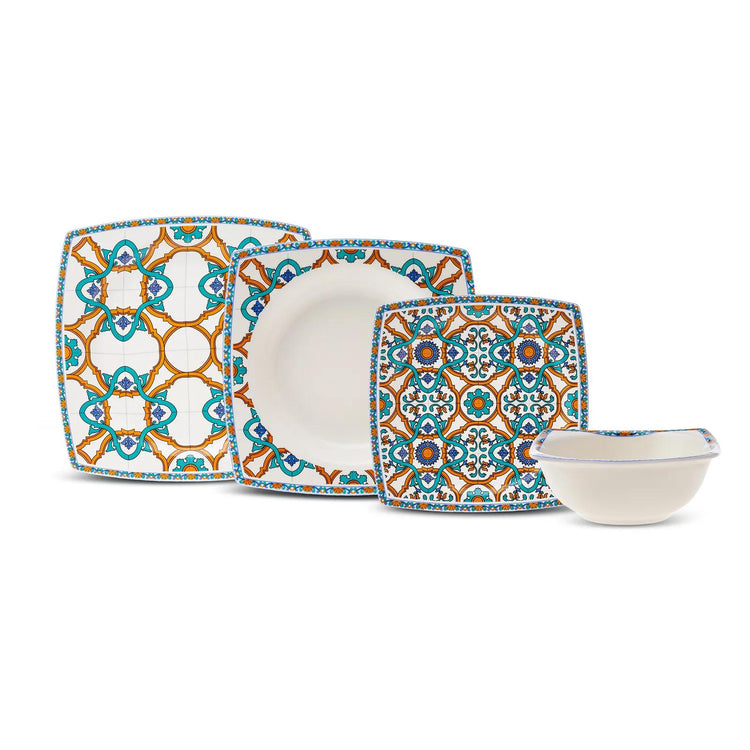 KARACA LORETTA SQUARE 24-PIECE 6-PERSON DINNER SET