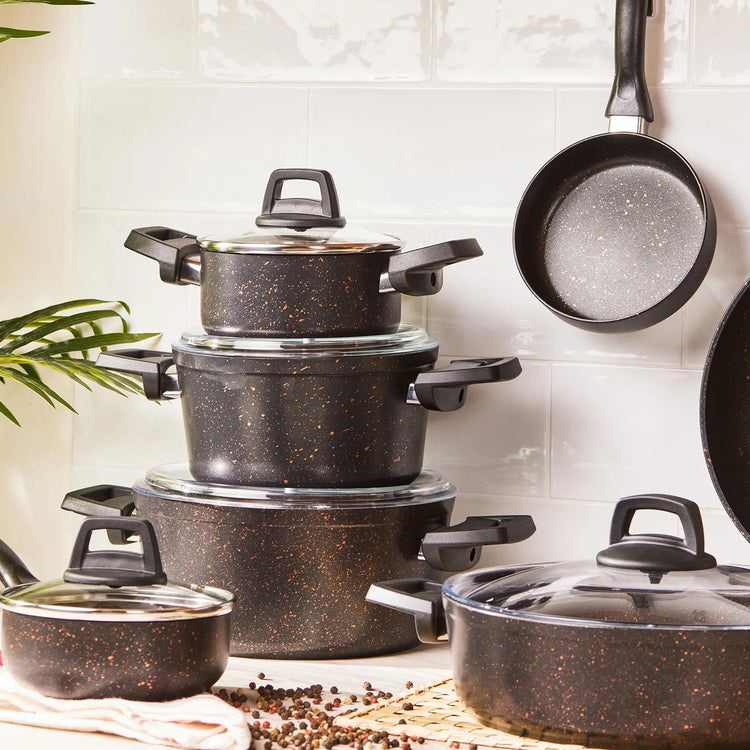 KARACA BIOGRANIT BLACKGOLD 12-PIECE COOKWARE SET