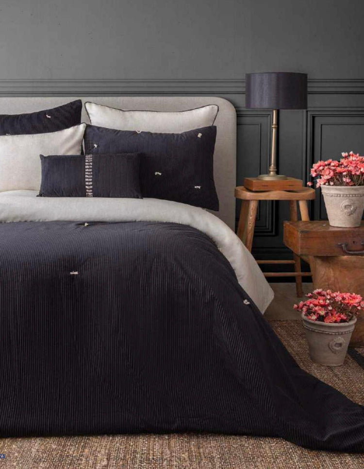 AP DOUBLE BED SPREAD SET ARISTO ANTHRACITE