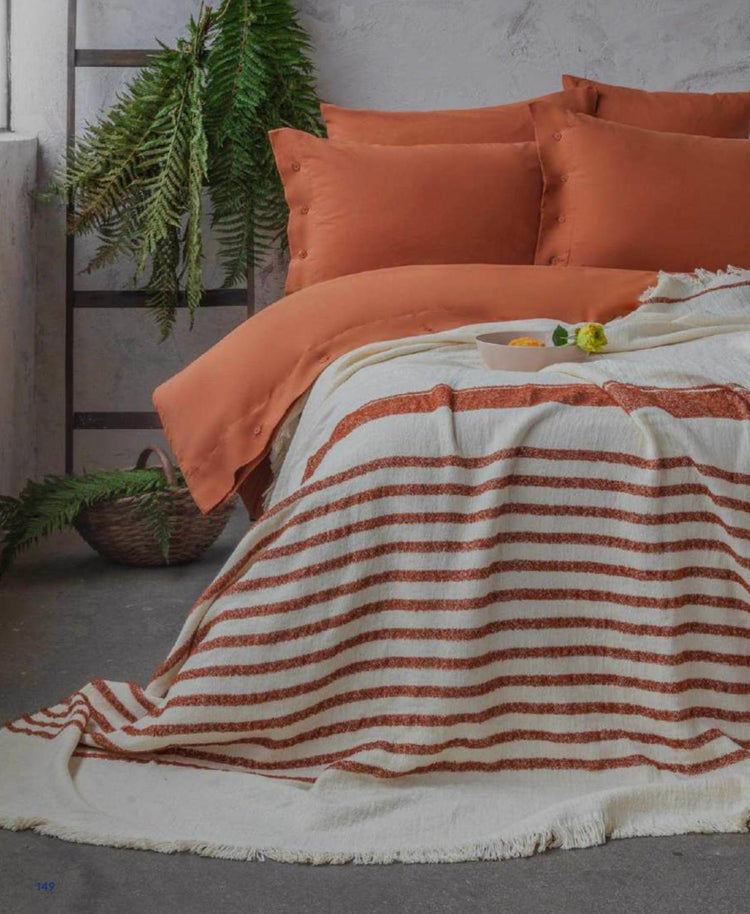 AP Double Solid Duvet Cover Set - Essential Brick Red