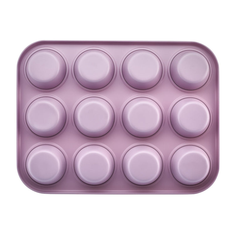 KARACA MULTICAKE LILAC 12-PIECE MUFFIN PAN, PINK